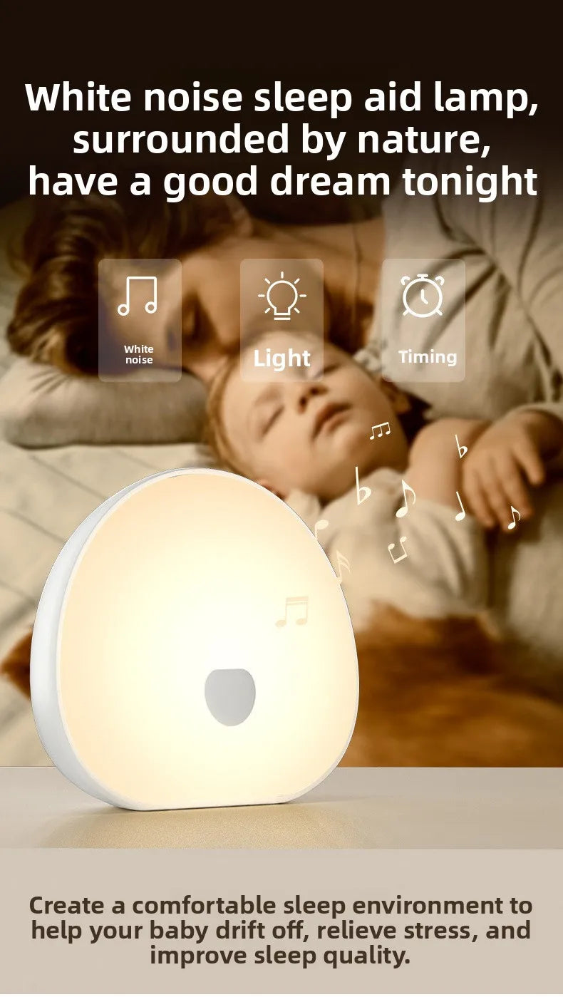 RGB Sleep White Noise Machine with Soothing Sound Touchable Rechargeable LED Night Light Relaxing Audio & Sleep Lamp for Baby