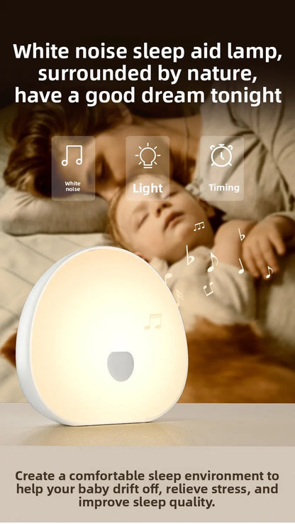 RGB Sleep White Noise Machine with Soothing Sound Touchable Rechargeable LED Night Light Relaxing Audio & Sleep Lamp for Baby