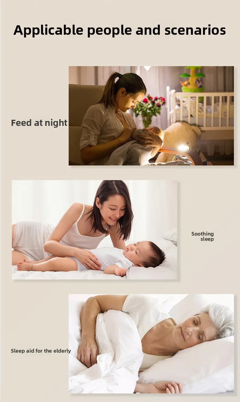 RGB Sleep White Noise Machine with Soothing Sound Touchable Rechargeable LED Night Light Relaxing Audio & Sleep Lamp for Baby