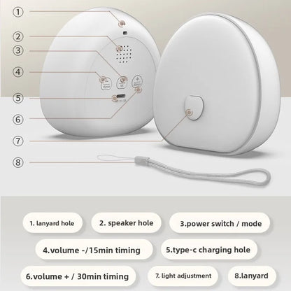 RGB Sleep White Noise Machine with Soothing Sound Touchable Rechargeable LED Night Light Relaxing Audio & Sleep Lamp for Baby